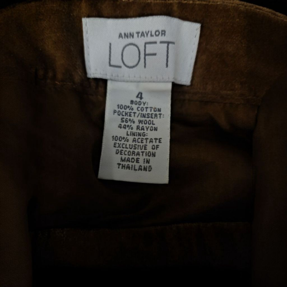 Women's Ann Taylor LOFT Brown Corduroy & Tweed Mini Skirt Size 4 - Picture 4 of 4